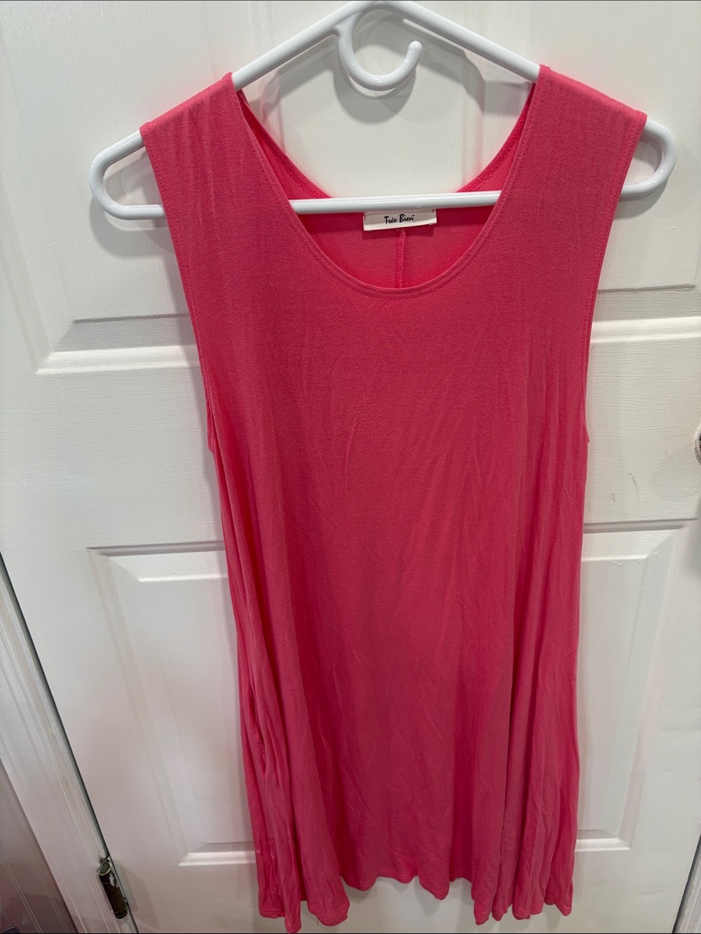 Tres Bien Hot Pink Sleeveless Swing Dress